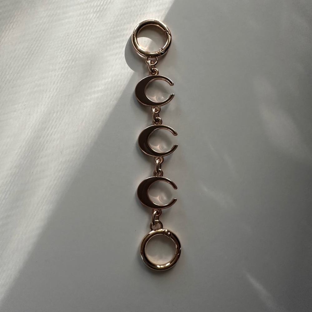 Crescent Brown & Gold (Coach inspired) Bag Extender/Bag Charm